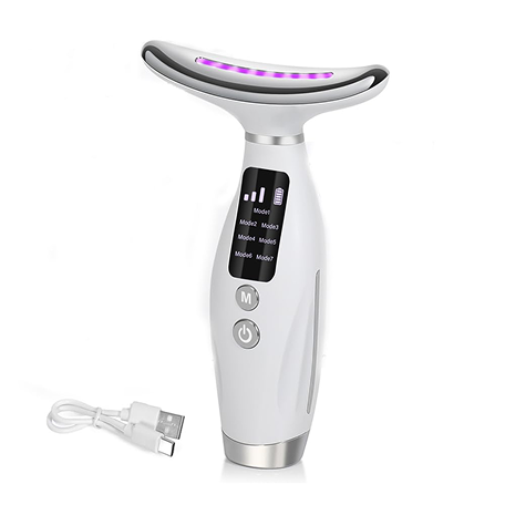 White electronic device with a USB cable on a white background