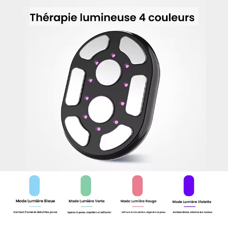 Light therapy device with color modes on a white background