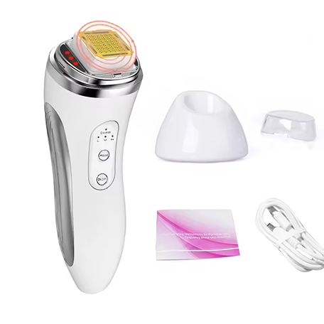 Beauty device with attachments on a white background